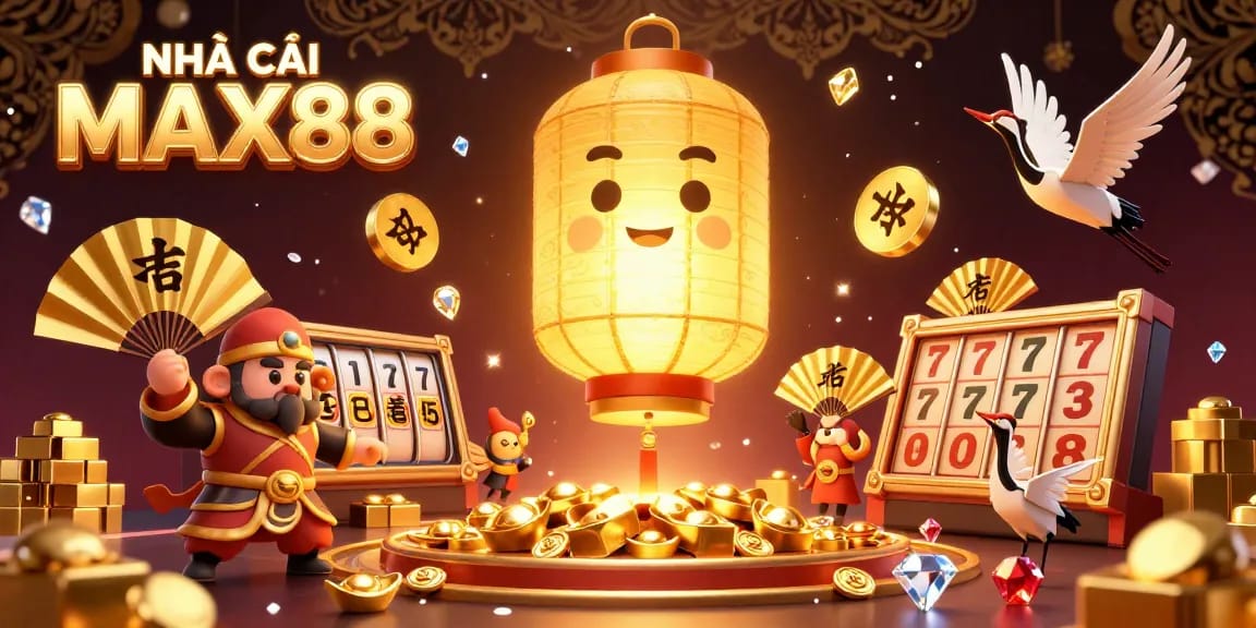 Engage in thrilling gameplay with NHÀ CÁI MAX88 while colorful spirits and treasures illuminate the casino.