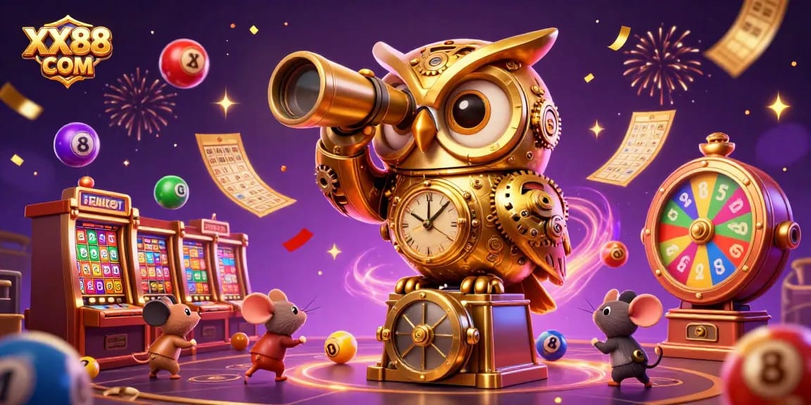 Experience the excitement of winning at XX88 COM with colorful casino-themed characters and dynamic game elements.