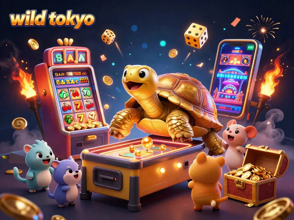 Experience the thrill of wild tokyo with a colorful 3D casino scene bursting with action and excitement.