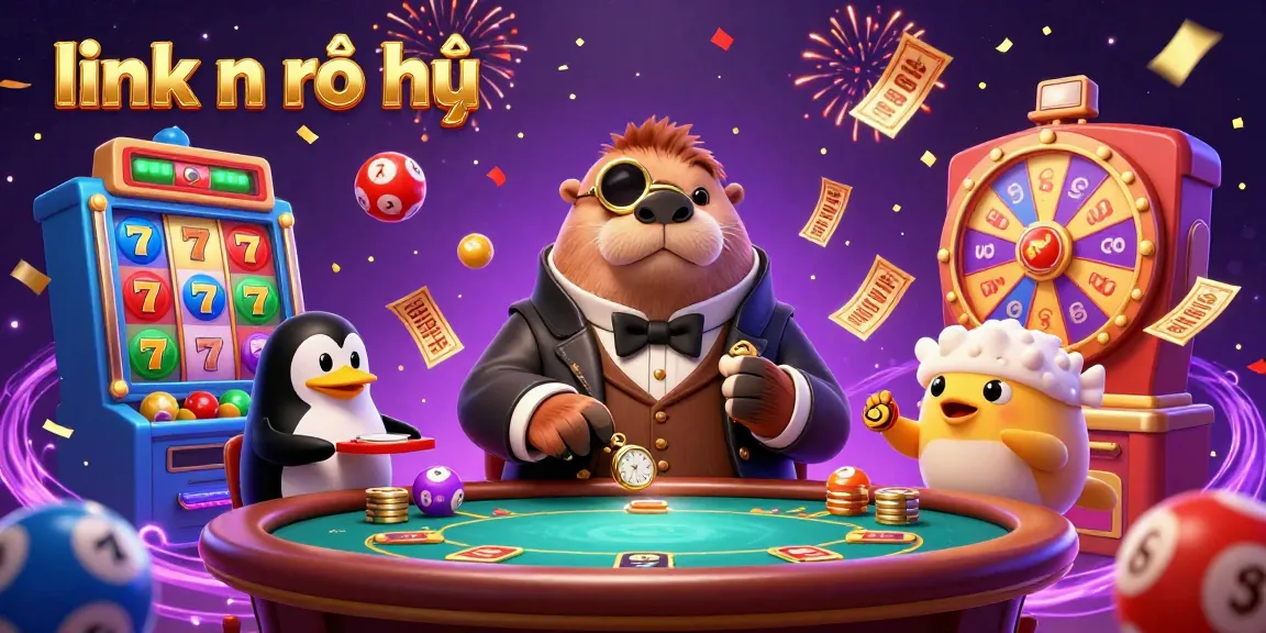 Engage with link nổ hũ in an exciting underwater casino scene featuring interactive slot reels and dynamic characters.