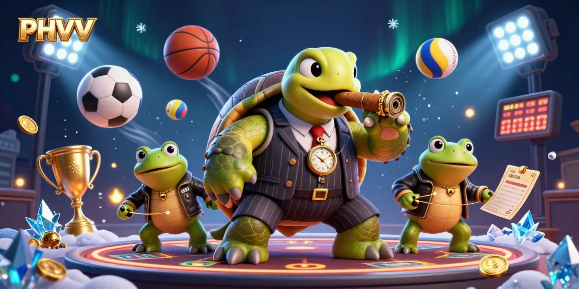 Engage with PHVVV's dynamic sports betting scene featuring lively characters and thrilling elements.