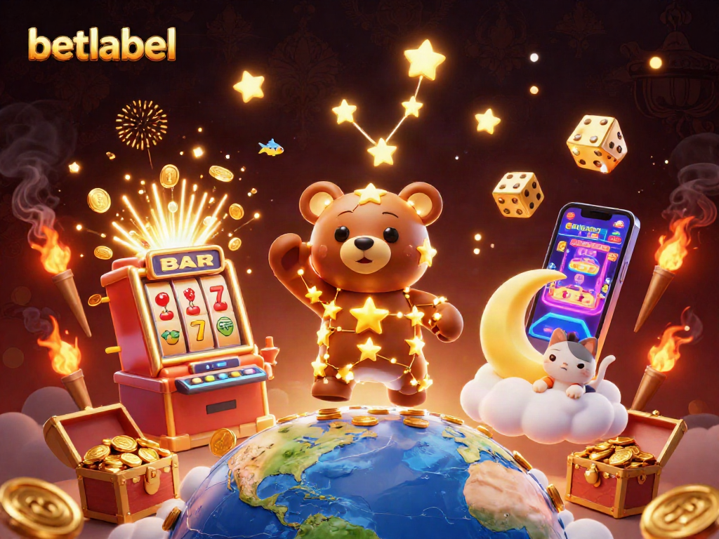Experience the vibrant gaming world at betlabel with a jackpot explosion and winning elements.