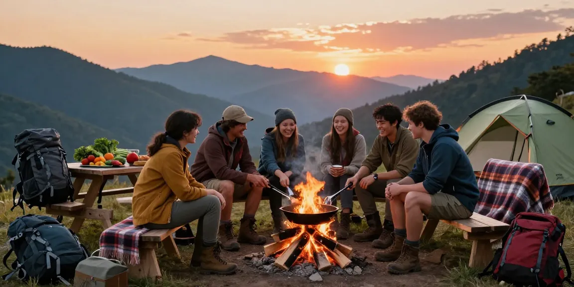 Group cooking with cast iron gear at picturesque campsite for rokok88