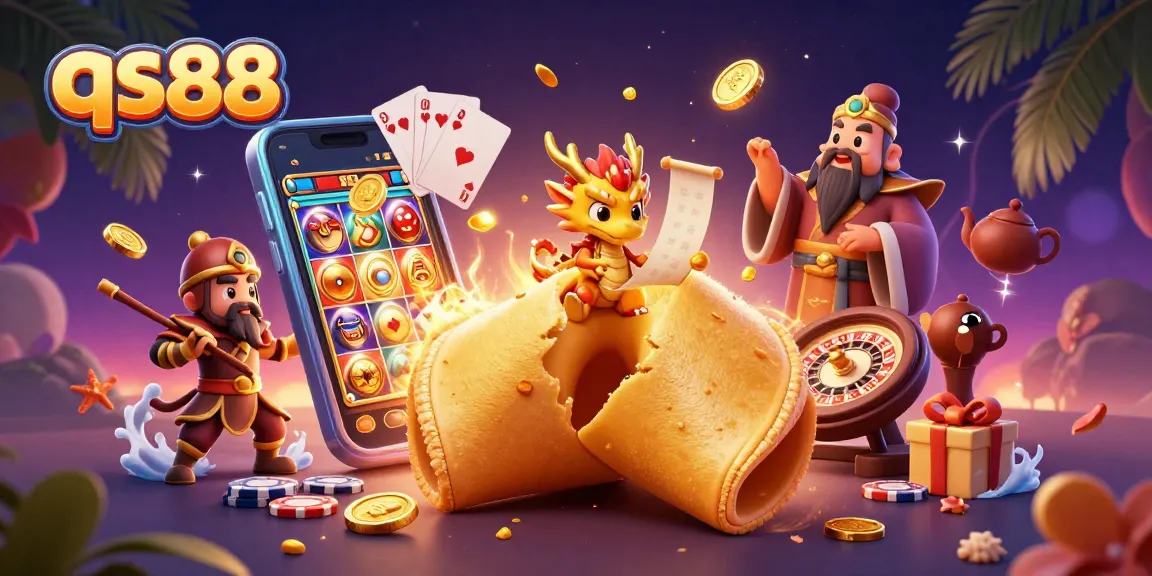 Experience thrilling slots and games with qs88 featuring a vibrant casino illustration.