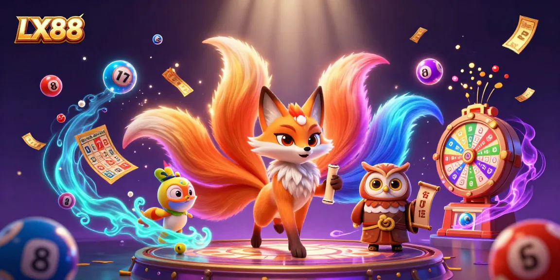 Experience the thrill of winning at LX88 with vibrant gaming elements and colorful characters.