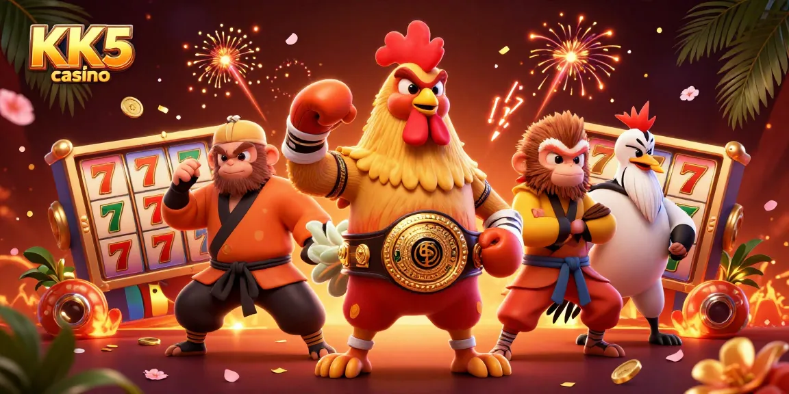 Engage with KK5 casino through exciting slot games featuring vibrant characters and bonuses.