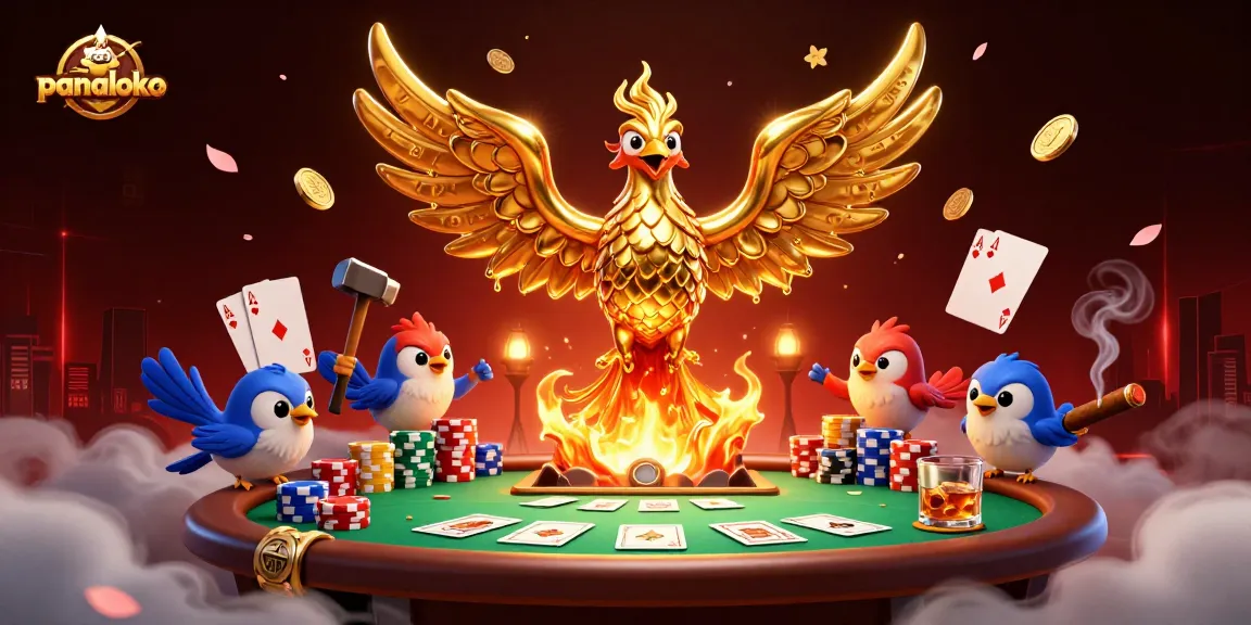 Experience thrilling gameplay at panaloko with a golden phoenix and poker elements in action.